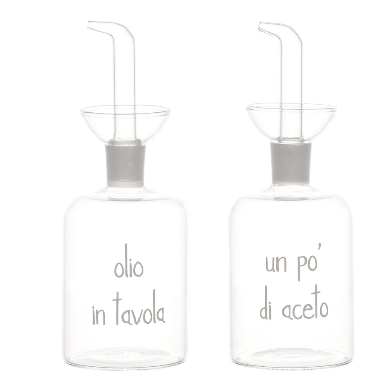 Set 2 Bottiglie Olio in tavola - Un pò di aceto 250 ml