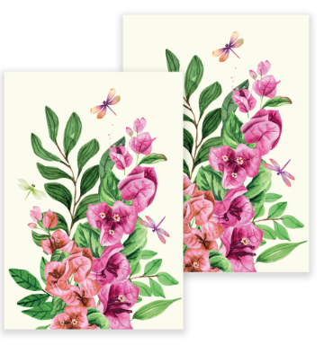 Set 2 Strofinacci Cucina Bougainvillae