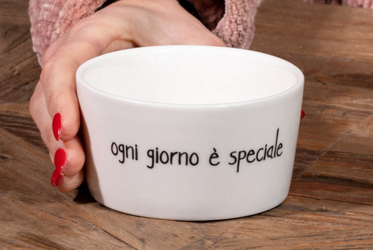 Set 2 Coppette in gres Ogni giorno è speciale