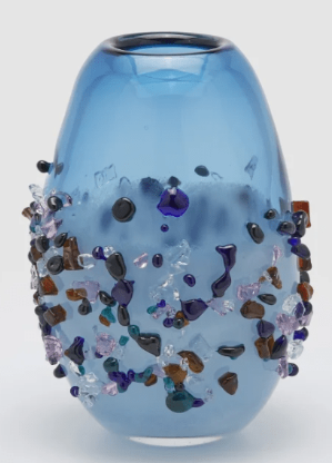 Vaso Gemme Ovale Blu 29cm EDG